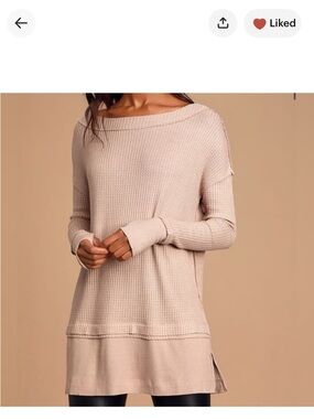 Free People We The Free North Shore Thermal Top in Tan Size Small